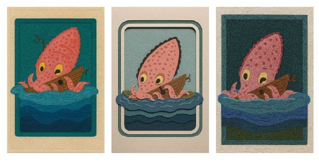 Kraken embroidery, SVG, Quilt, Maile Alicia Design