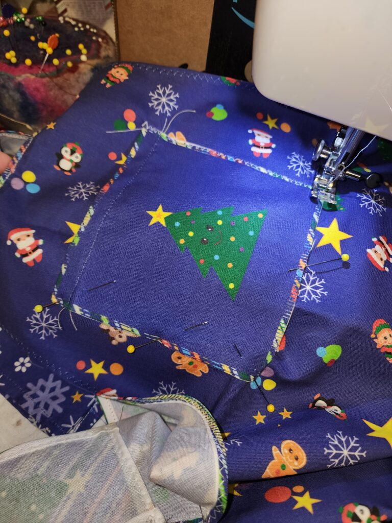 festive children’s apron, holiday kitchen sewing project, kids’ cut-and-sew apron